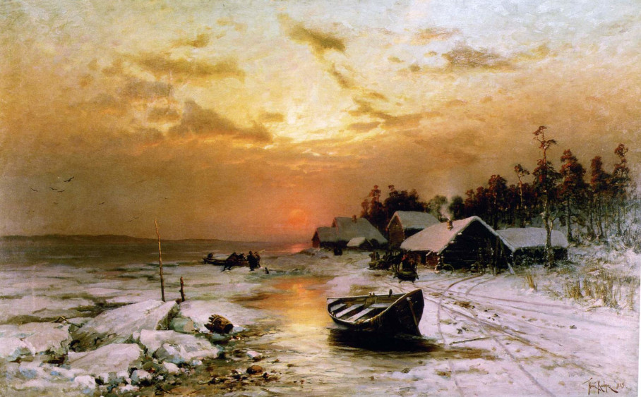 Ю.Ю. Клевер. Закат Солнца зимой